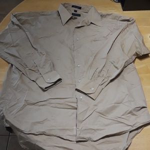 Regis Men 34/35 Coffee Button Down Shirt